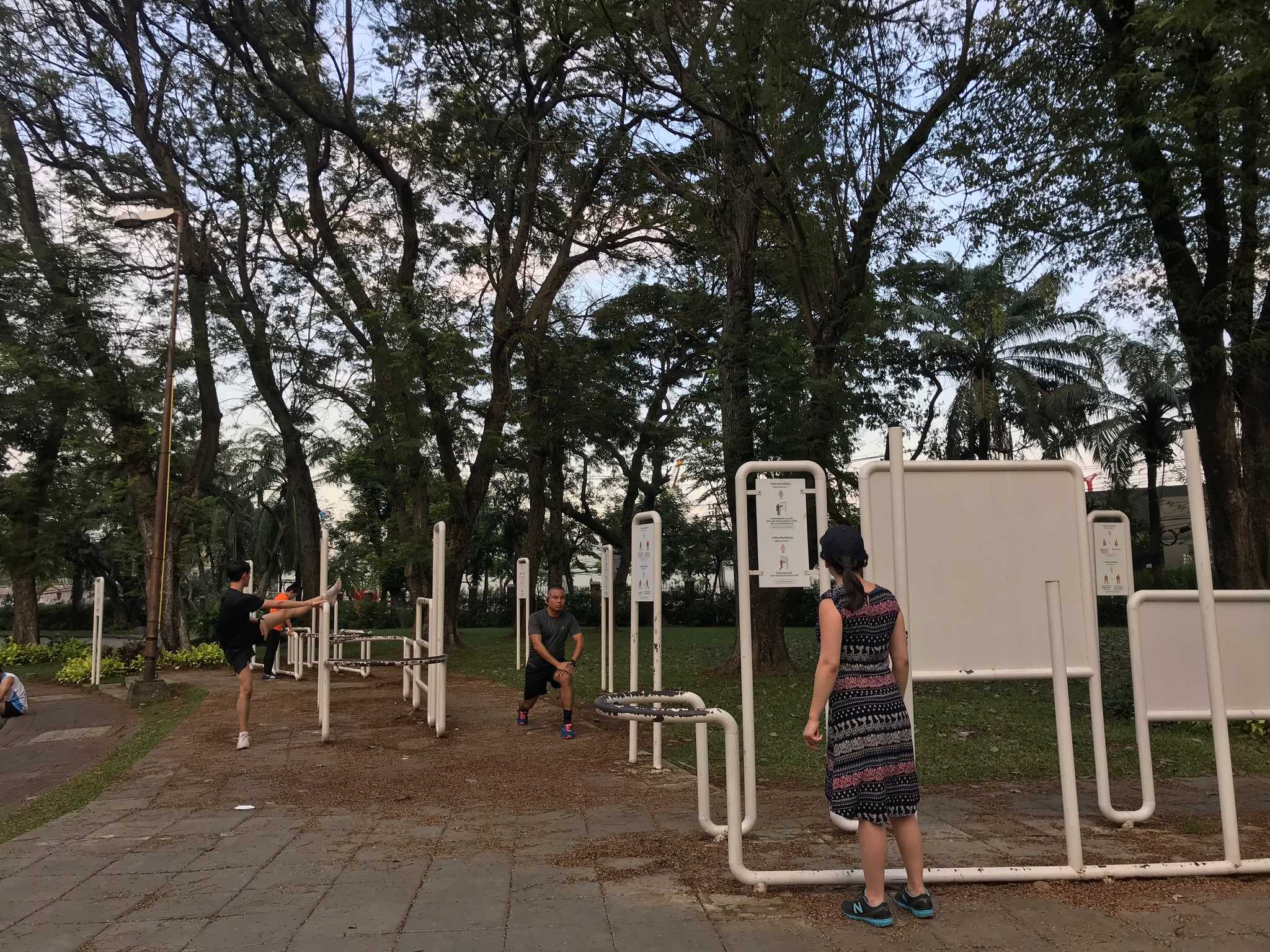 thinking about working out in Lumphini Park